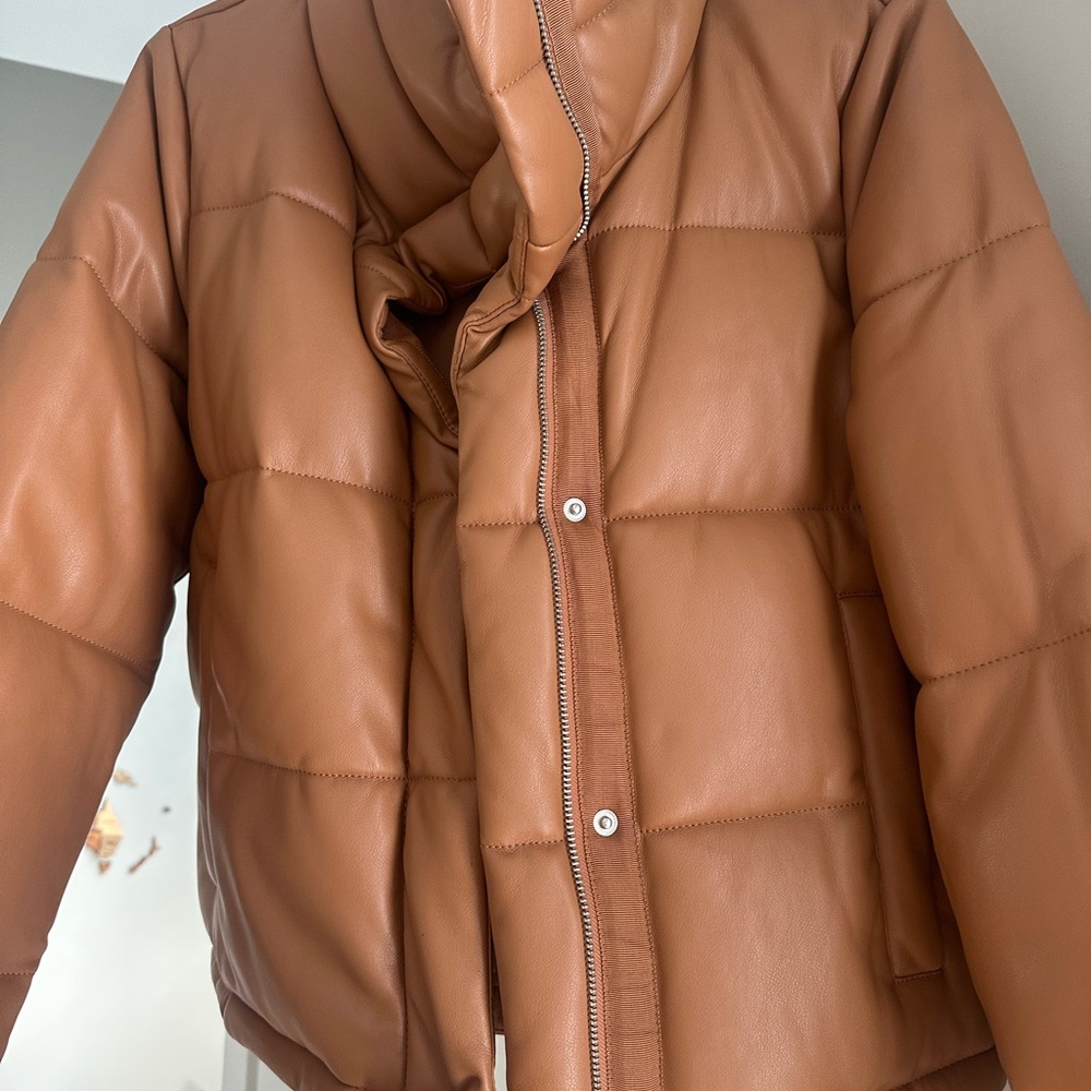 Abercrombie & Fitch Brown Puffer Jacket Quilted Insulated